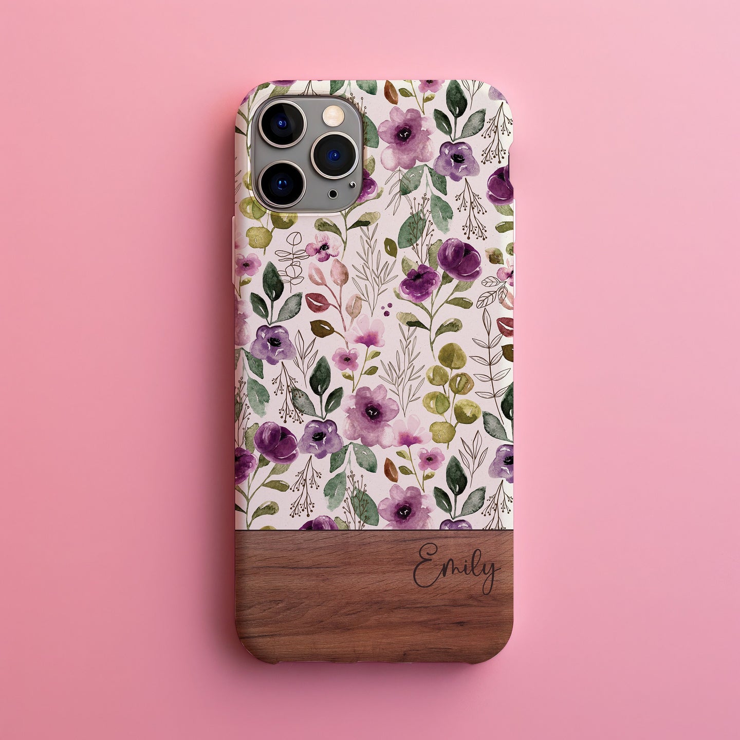 Personalized Floral Tough Phone Case for iPhone, Samsung and Google Phones